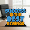 Artvibes Wooden Idols and Figurine Success is The Best Revenge Inspirational Quotes Table Decoration for Office Desk | Home Decor | Living Room | Modern Art Wood Showpiece Gift Item (SP_1170)