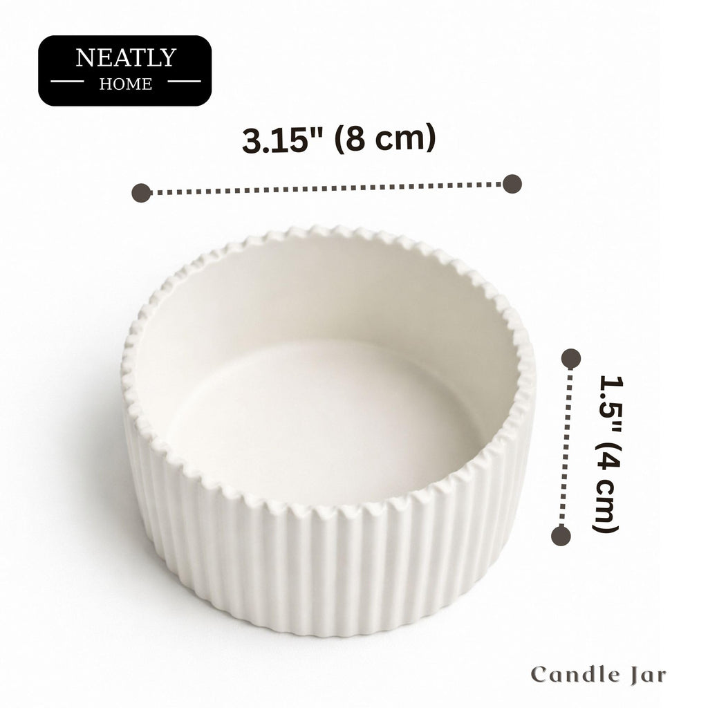 Neatly Home Handcrafted Candle Jar Smooth Satin White 8x4 cm Pack of 5