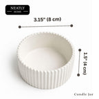 Neatly Home Handcrafted Candle Jar Smooth Satin White 8x4 cm Pack of 5