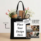 TrendoPrint Reusable Cotton Canvas Tote Bag 14x16 Inch | Eco-Friendly Shopping Bag with Strong Handles for Grocery, Office, College & Travel