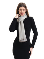 EH Viscose Pashmina Female Scarf For Women, Twill Weave, Thick, Solid Color Wraps, All Weather, Large, Warm, Very Soft Pashmina Feel Scarves (LIGHT GREY)