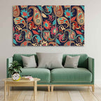 VIBECRAFTS Beautiful Floral Madhubani Art Wall Painting Set of Five For Home|Office|Living Room|Gift (PTVC5Pcs4_8572)