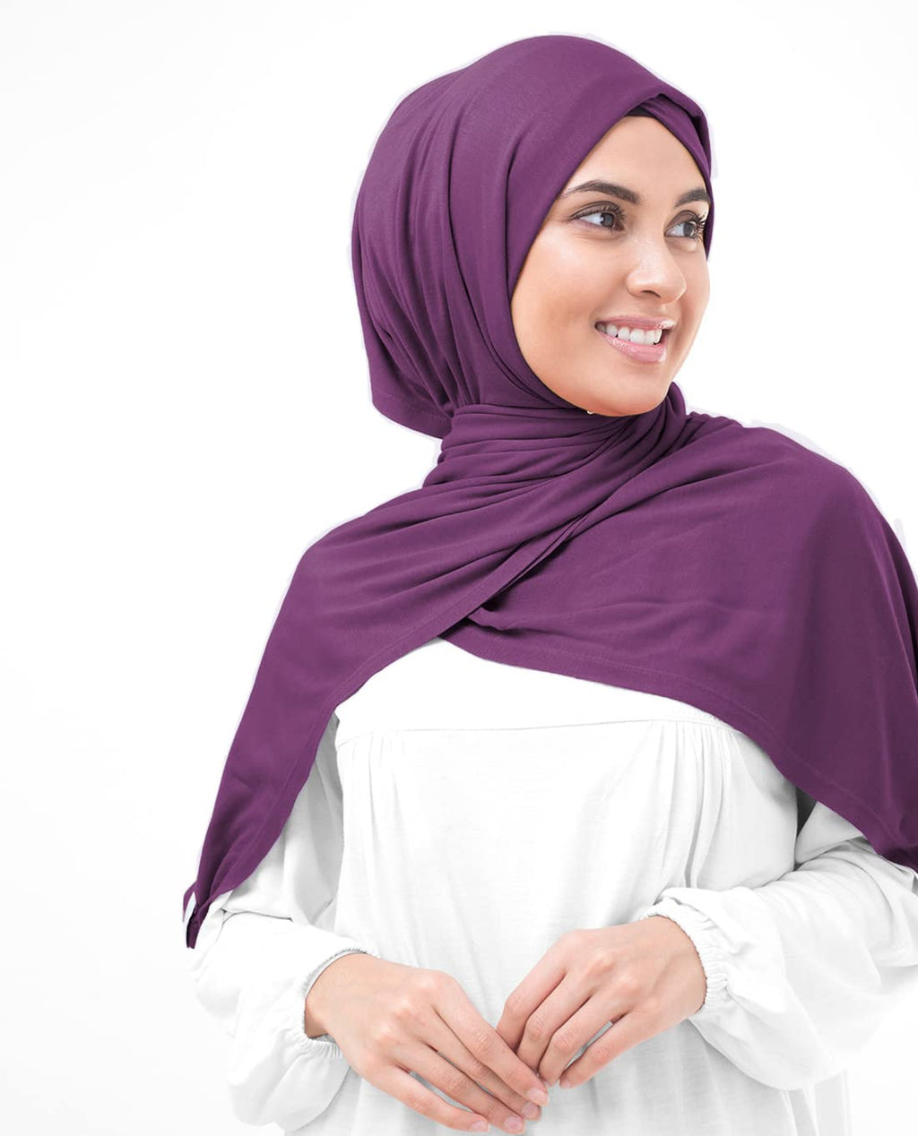 Silk Route InEssence Plum Viscose Jersey Scarf Women Girls Wrap Medium Size Hijab