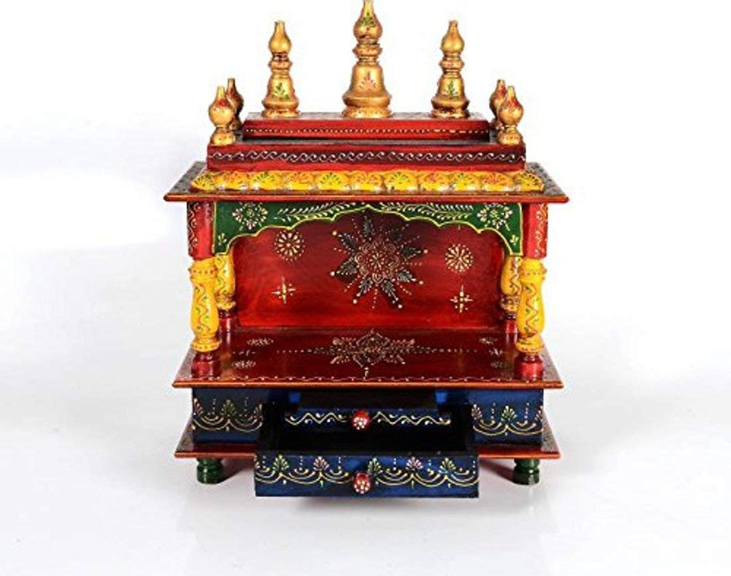 Kamdhenu Art and Craft Wood Religious Home Temple, Red, Temple, 15 x 8 x 18 inch