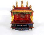 Kamdhenu Art and Craft Wood Religious Home Temple, Red, Temple, 15 x 8 x 18 inch