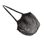 MSK Looms Eco Friendly Light Weight Cotton Net String Bag with Long Handle,Reusable Produce Bag for Fruits and Vegetable - Black