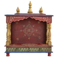 Jodhpur Handicrafts Mango and MDF Wood Home Temple Showpiece, 20x12x24 Inch, Red and Yellow