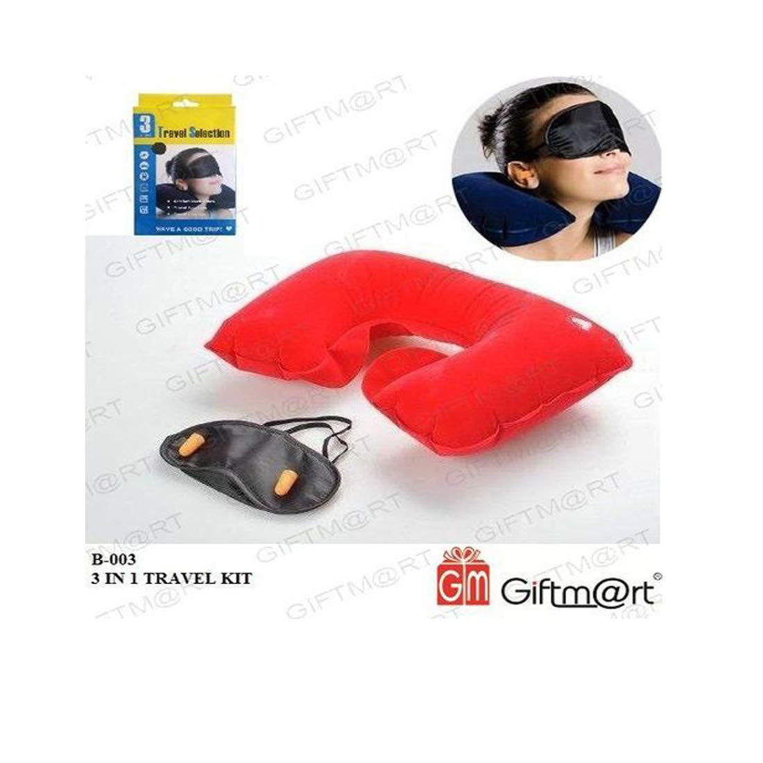 GREELI Rover Travel Neck Pillow – Soft Fiber Filled with Snap Button, Plush Fabric, for Flight, Bus, Car, Neck Pain Relief (Grey with Eye Mask)