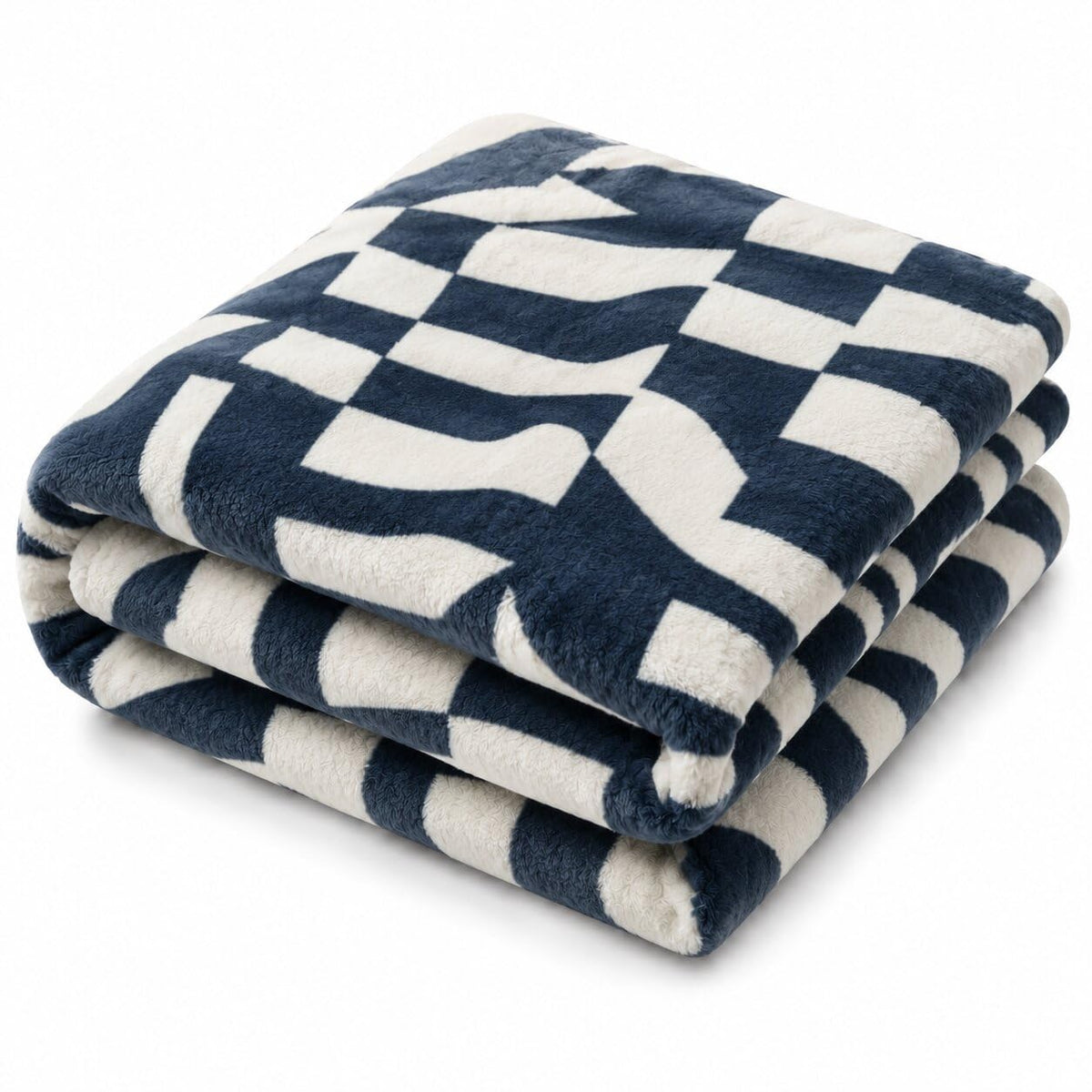 Rubru Leo Flannel AC Blanket | Ultra-Soft Lightweight Blanket for Year-Round Use | Warm, Cozy and Machine Washable, Neavy Geo, Double Kafalo