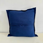 ATRANGI STUDIO Patchwork Cushion Covers - Set of 2 | Handcrafted Khambadiya Patchwork | Rajasthani Art Pillow Cover | Ethnic Cushion Covers for Sofa, Bed & Home Decor | 16x16 Inch, Blue