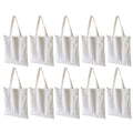 Ecodott Cotton Tote bag with Zipper | Heavy Duty Multi-purpose reusable white canvas bag for Shopping, Painting and Everyday use | 100% Organic Cotton Eco Friendly Grocery Bag | Pack of 10