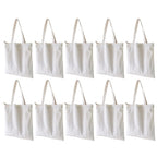Ecodott Cotton Tote bag with Zipper | Heavy Duty Multi-purpose reusable white canvas bag for Shopping, Painting and Everyday use | 100% Organic Cotton Eco Friendly Grocery Bag | Pack of 10