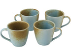 Bodhi House Handmade Ceramic Coffee Mug, Pack of 4, 350Ml, Turquoise Copper
