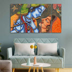 VIBECRAFTS Beautiful Radha Krishna Five Pieces Wall Painting For Home|Office|Living Room|Gift (PTVC5Pcs4_8648)