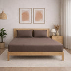 THE HOME STYLE Solid Cotton Feel Pillow Covers (18 x 28 inches, Set of 2 Pcs) | 300 TC | Super Soft & Smooth (Mocha)