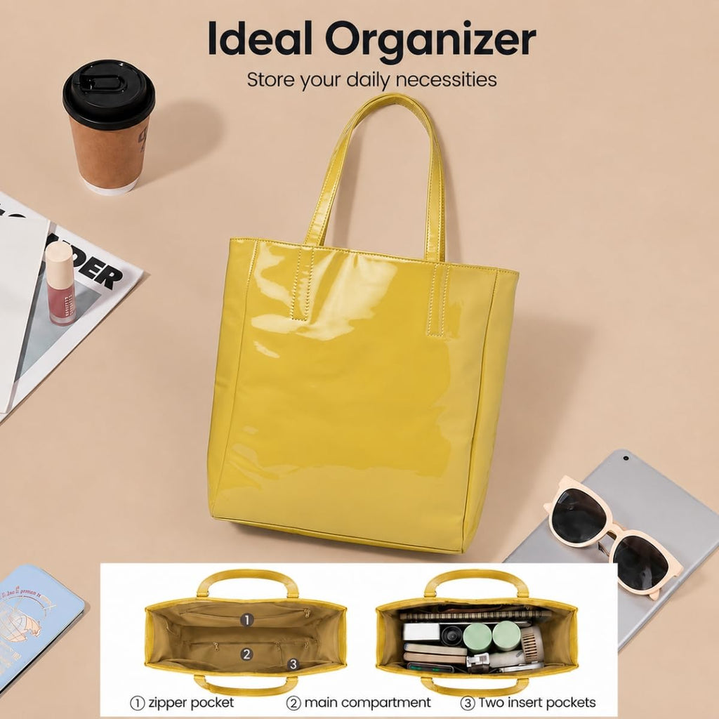 NEERA Chic Oversized Handbag – Stylish & Spacious Handbag with Compartments for Women & Girls | Office & College Use (Olive)