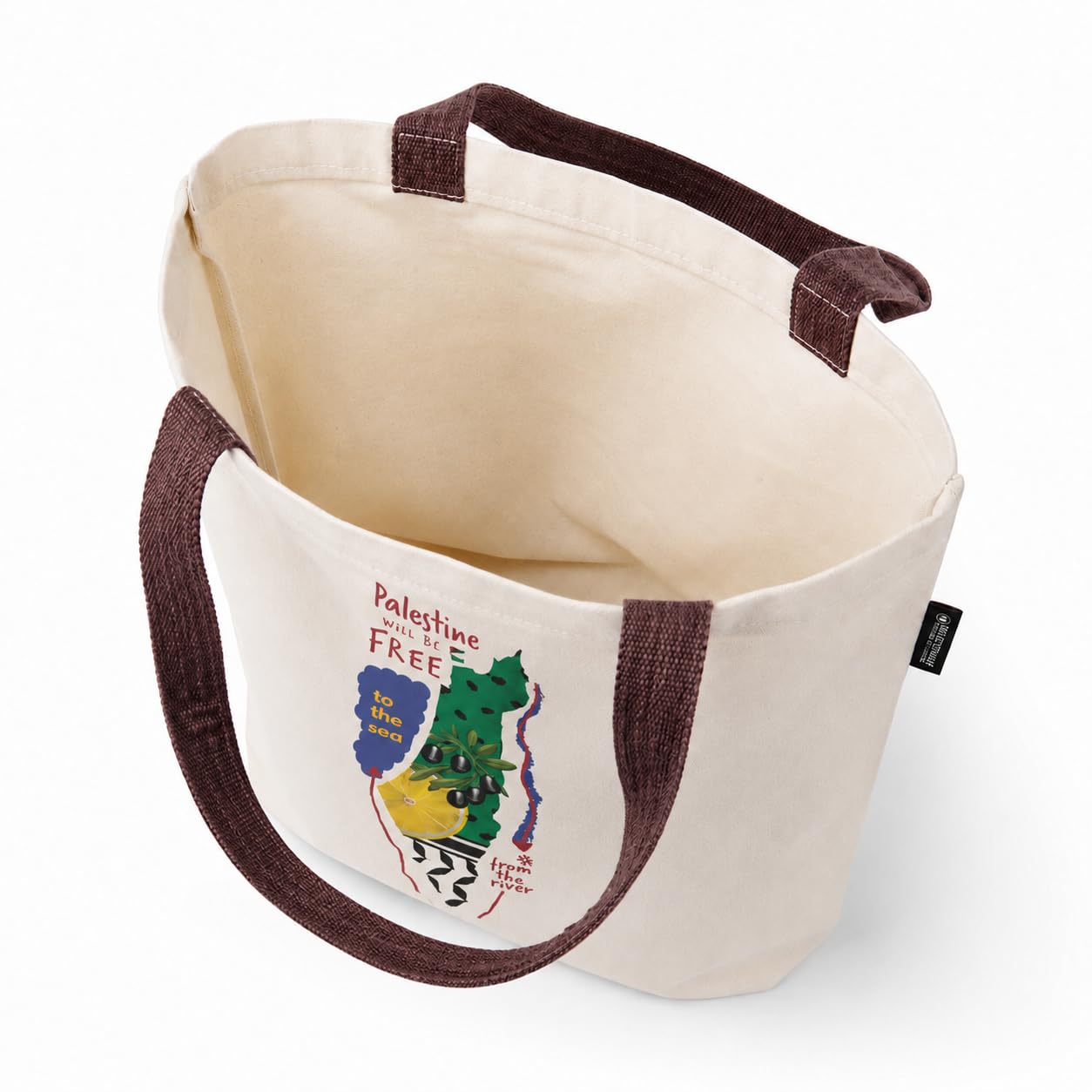 Palestine Will Be Free Tote Bag, Natural Cotton Canvas, 16x18 Inch, Reusable Shopping Bag with Comfortable Handles