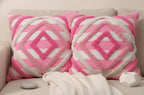 Furnistitchs Premium Decorative Throw Cushion Pillow Cover Boho Home Decor - Living Room Bedroom Couch Sofa Cushion Covers 16 inch x 16 inch (2, Cream Geometry)