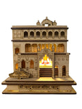 SHRI GOPAL ARTS Shree Khatu Shyam Ji Wooden LED Temple (Khatu Shyam Mandir) (L=4.5, W=4.5, H= 6 inches)