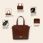The Gusto Beyond+ Croco Mini - Premium Faux Leather Small Tote Bags for Women | Stylish Handbag for Women with Zip Closure | Fit for Office Bag, College, Casual Use | Handcrafted, Cruelty Free (Wine)