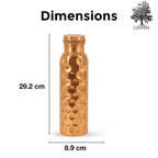 Copprix Copper Water Bottle 1 Ltr | Copper Bottle for Men & Women | 100% Pure Copper | BPA Free & Leak Proof | Easy to Carry | Suitable for Yoga, School & Office | Best for Gifting (Diamond Hammered)
