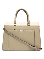HORRA 13 Inch Laptop Bag For Women Office use with Padded Laptop Compartment and Extra Pouch- Beige| Laptop Tote Handbag for Work| For College| Stylish Vegan Leather Handbag | Daily & Travel Use