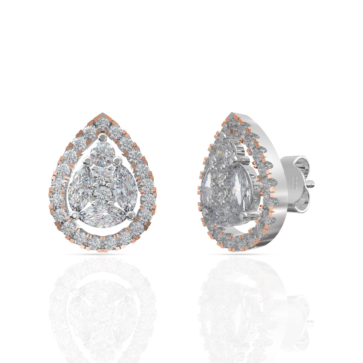 925 Sterling Silver Earrings for Women | Floral, Marquise Cluster & Drop Stud Design | Hypoallergenic Lightweight Jewelry for Daily Wear, Party, Anniversary, Wedding, Birthday Gift