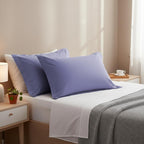 BSB Homes® Luxury Cotton Solid Flanged Pillow Covers | Ultrasoft Breathable Flap Closure | Pack of 2 Pillow Covers King Size (Lavander, 18 x 28 Inches)