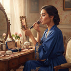 KridayKraft Beautifully Carved Square Shape Gold Plating Metal Hand Mirror for Makeup, Travelling, Salon Mirror & Decorative Antique Item, framed