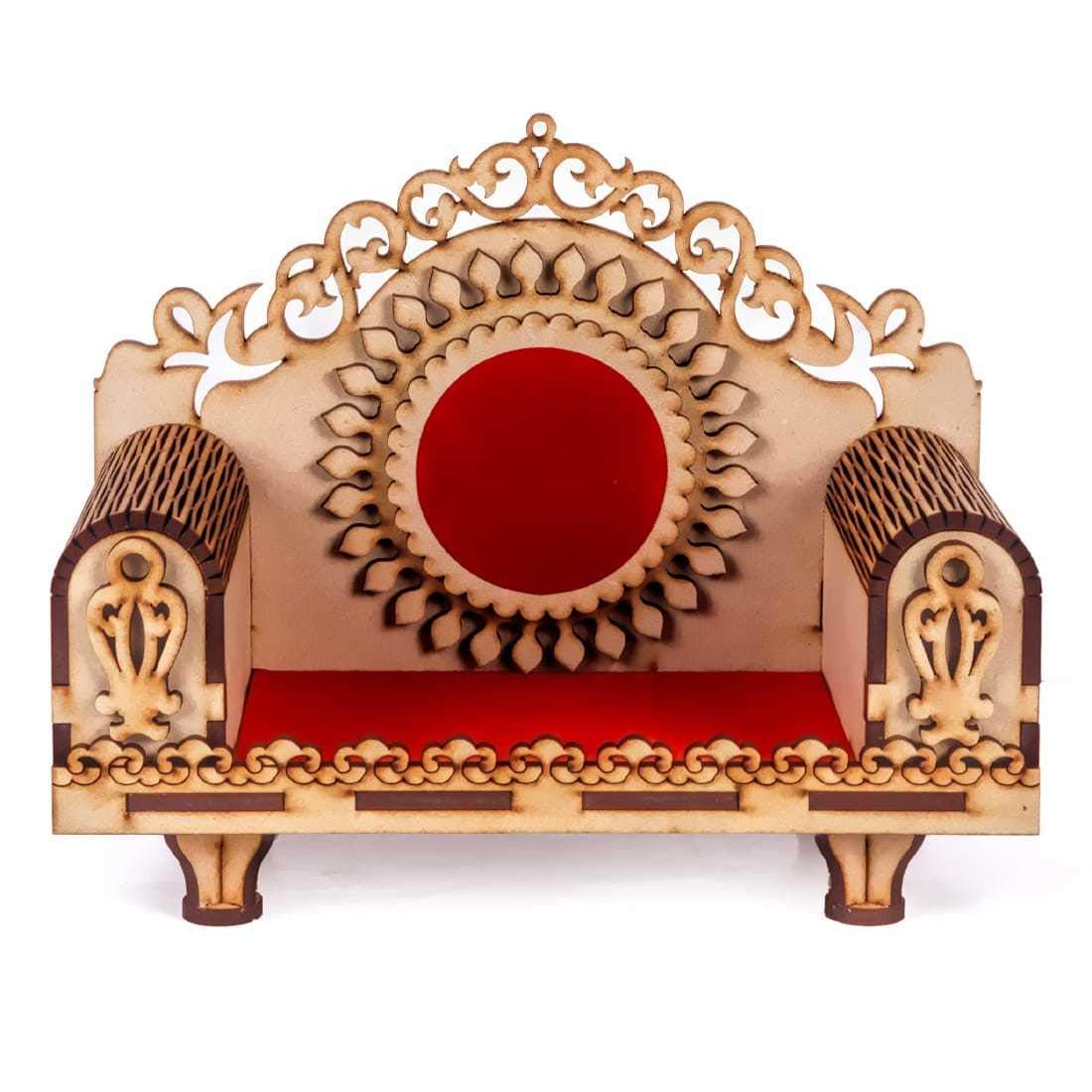 pranali enterprise Art and Craft Wooden Temple Beautiful Plywood Pooja Mandir (Coffee, Small)