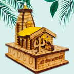 Decorative Wooden Shri Kedarnath Temple || Hand Crafted Wooden Temple || Wooden Miniature Mandir Sawaan Shivratri (Small Multicolour)