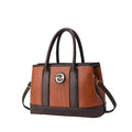 SYGA Women's Handbag | Tote Bag with Dual Tone Ribbed Texture | Elegant Shoulder Bag for Office & Casual Use(Brown)