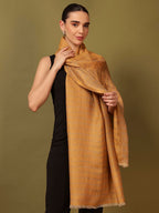 Pashmoda Women Golden Mirage Reversible Zari Moonlight Fine Wool Stole (Size : 28x80in, 71X203cm) ZSST05