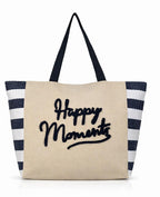 ENSAC Happy Moments Women’s Canvas Tote Bag durable cotton canvas with a printed design Spacious and lightweight, suitable for casual shopping, travel, daily use