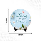 Artvibes Showpiece Idols and Figurines for Home and Office Decor | Wooden Stylish Quote Focus On Your Dream Table | Desk Livingroom | Modern Art Design | Motivational Show Piece Printed (SP_1211)