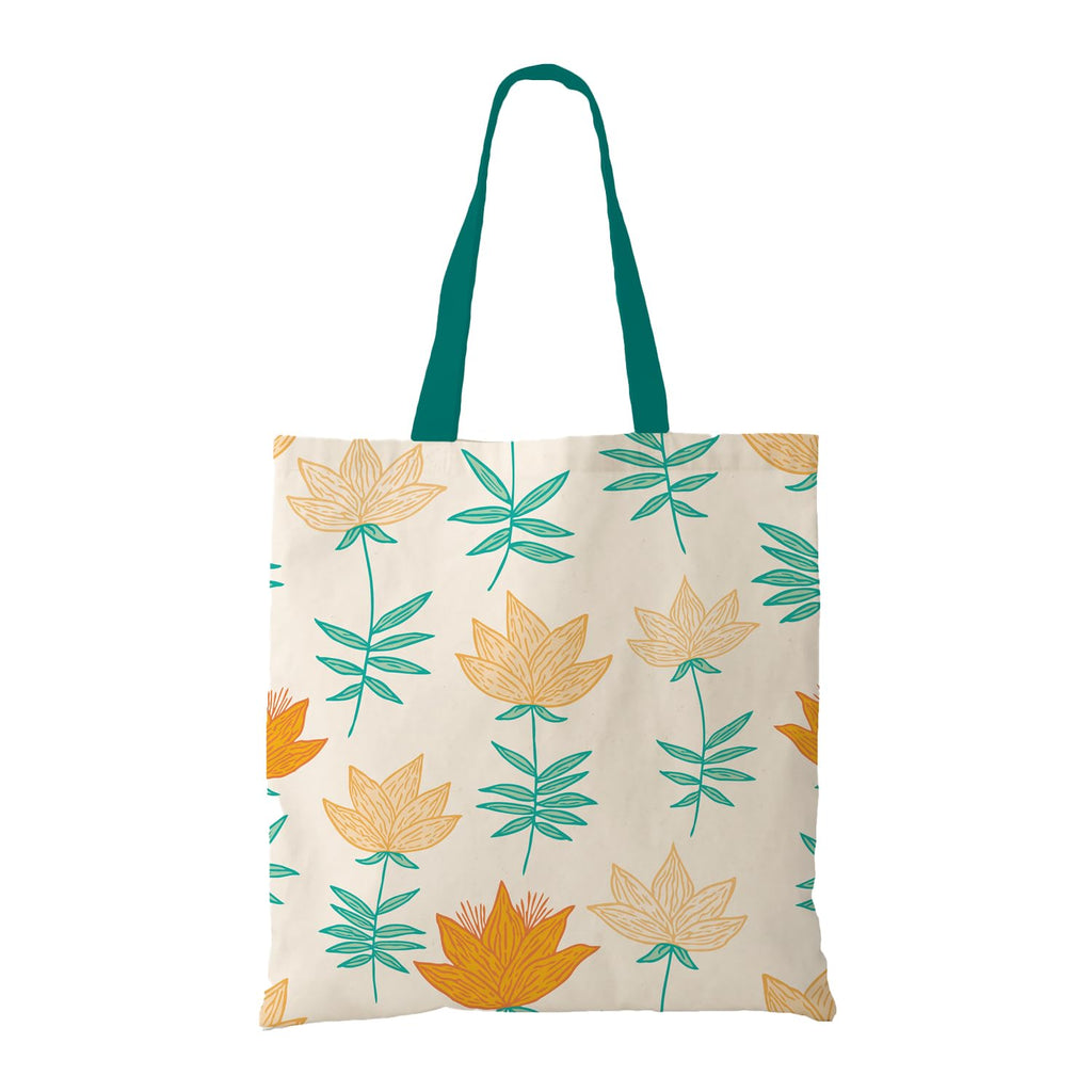 The Purple Tree Women's Canvas Tote Bag, Floral Print, 15x16 inch, 5kg Capacity, Adult, Female, Casual, 1 Pc