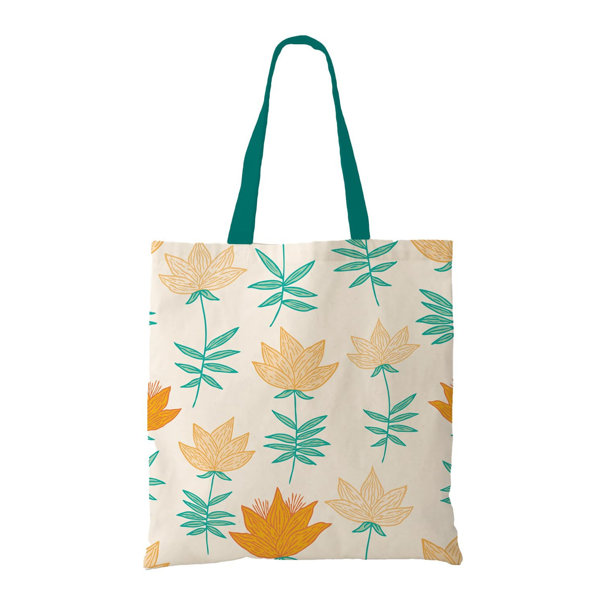 The Purple Tree Women's Canvas Tote Bag, Floral Print, 15x16 inch, 5kg Capacity, Adult, Female, Casual, 1 Pc