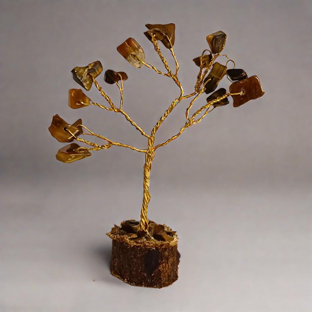 Crystal Divine Mini Crystal Tree Handmade Natural Gemstone Tree for Shielding and Grounding Energy in Home Decor 1 Pcs