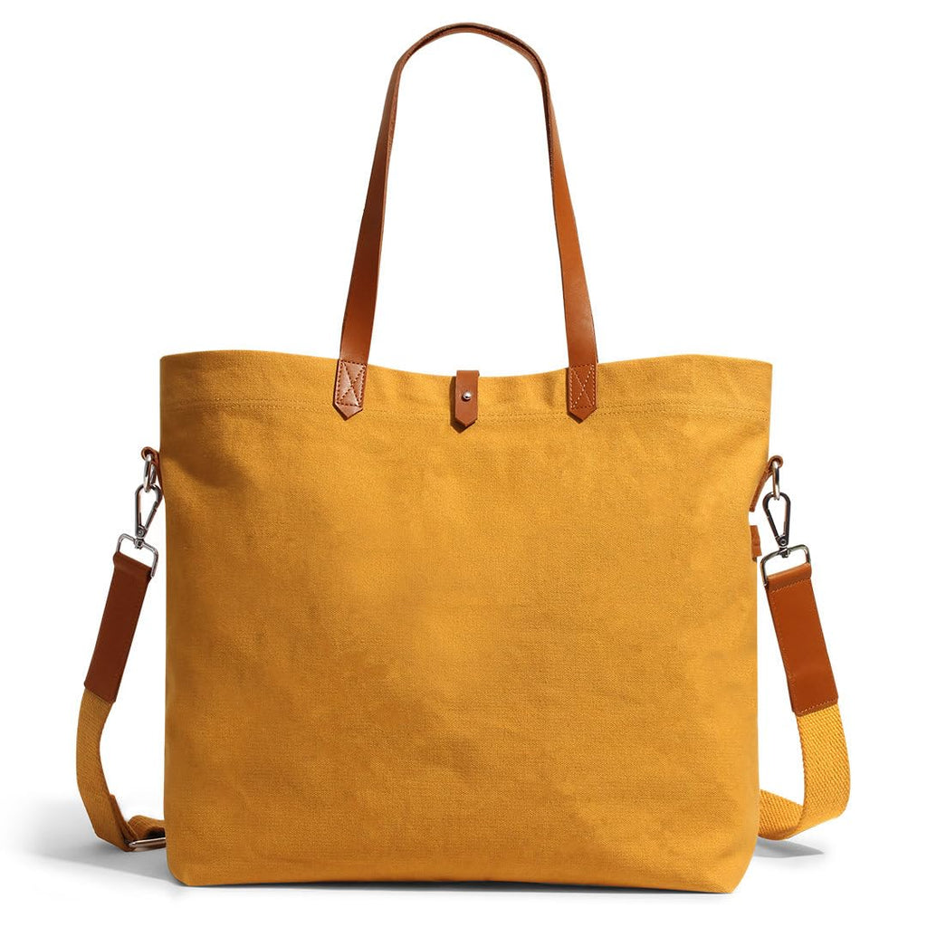 DailyObjects Latest Stylish Buoy Tote Bag for Girls & Women | Sturdy Cotton Canvas Material | Double Shoulder Straps | Ladies Handbag Purse For Daily & Office Use | Zip Pocket | Handcrafted, Yellow