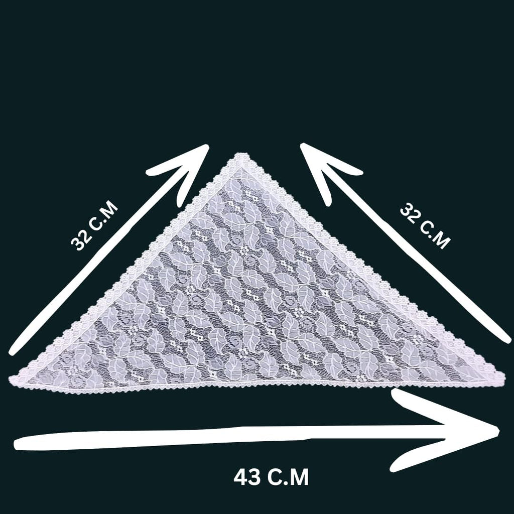 Devino Ora Elegant White Lace Triangle Scarf/Shawl, 1