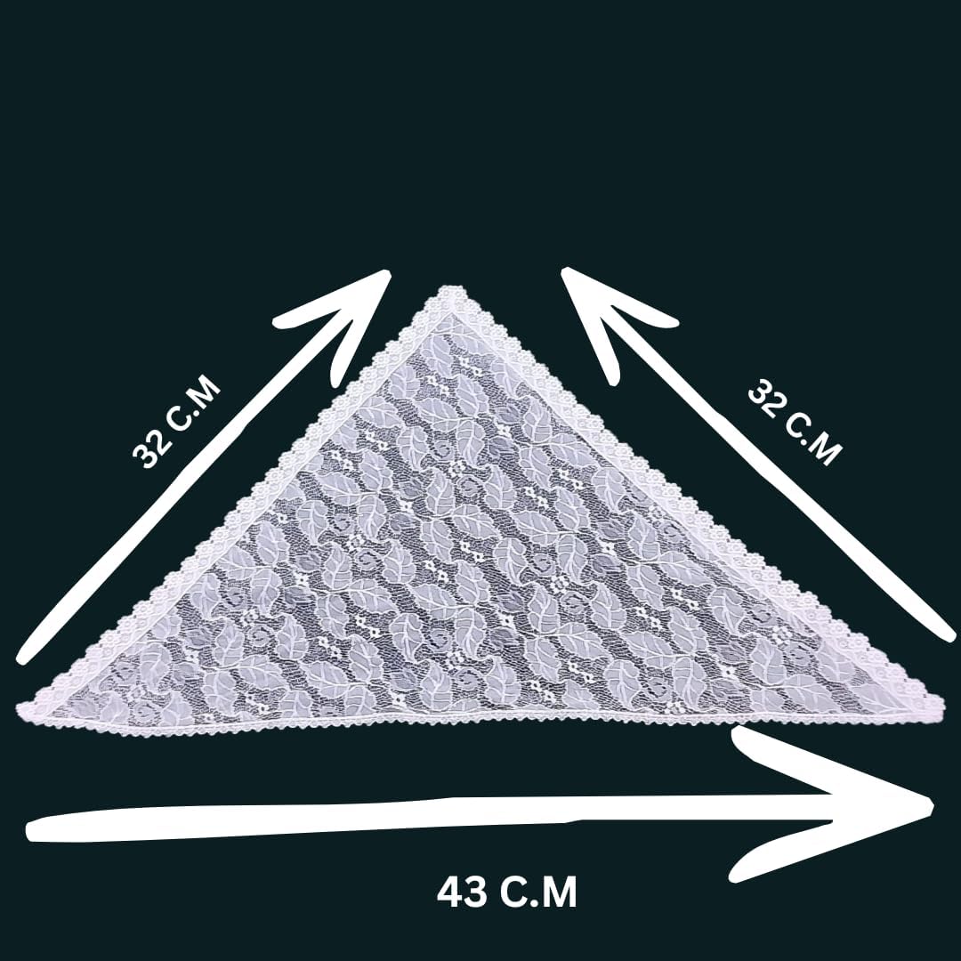 Devino Ora Elegant White Lace Triangle Scarf/Shawl, 1