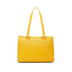 Caprese Meta Small Tote Bag for Women with Comfortable Straps | Stylish Shoulder & Handheld Bag | Fits Up to 16 Inch Laptop | Durable, Multi-Compartment Design for Work, Travel, Shopping (Ochre)
