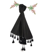 Chandwasia Viscose Fabric Scarf Stole Shawl | For Head Covering Neck Draping Shoulder Wrap Travel Casual Daily Use | Viscose Fabric Soft Texture Lightweight Breathable (Black)