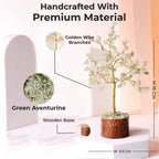 Shubhanjali Green Aventurine Crystal Tree with 100 Beads | Feng Shui Money Tree Bonsai Wire Showpiece for Home Decor | Gemstone Tree for Living Room, Office Desk, Study Table, Vastu & Gifting