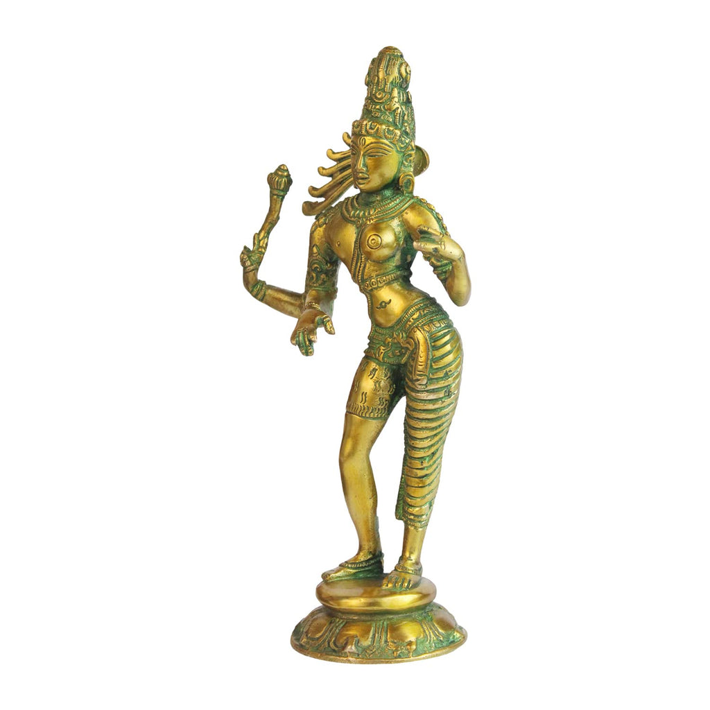 ARTVARKO Brass Ardhanarishvara Ardhnarishwar Ardhnari Shiv Parvati Double Avatar Idols for Shivaratri Mahashivaratri Maha Shivratri Puja Home Decor.