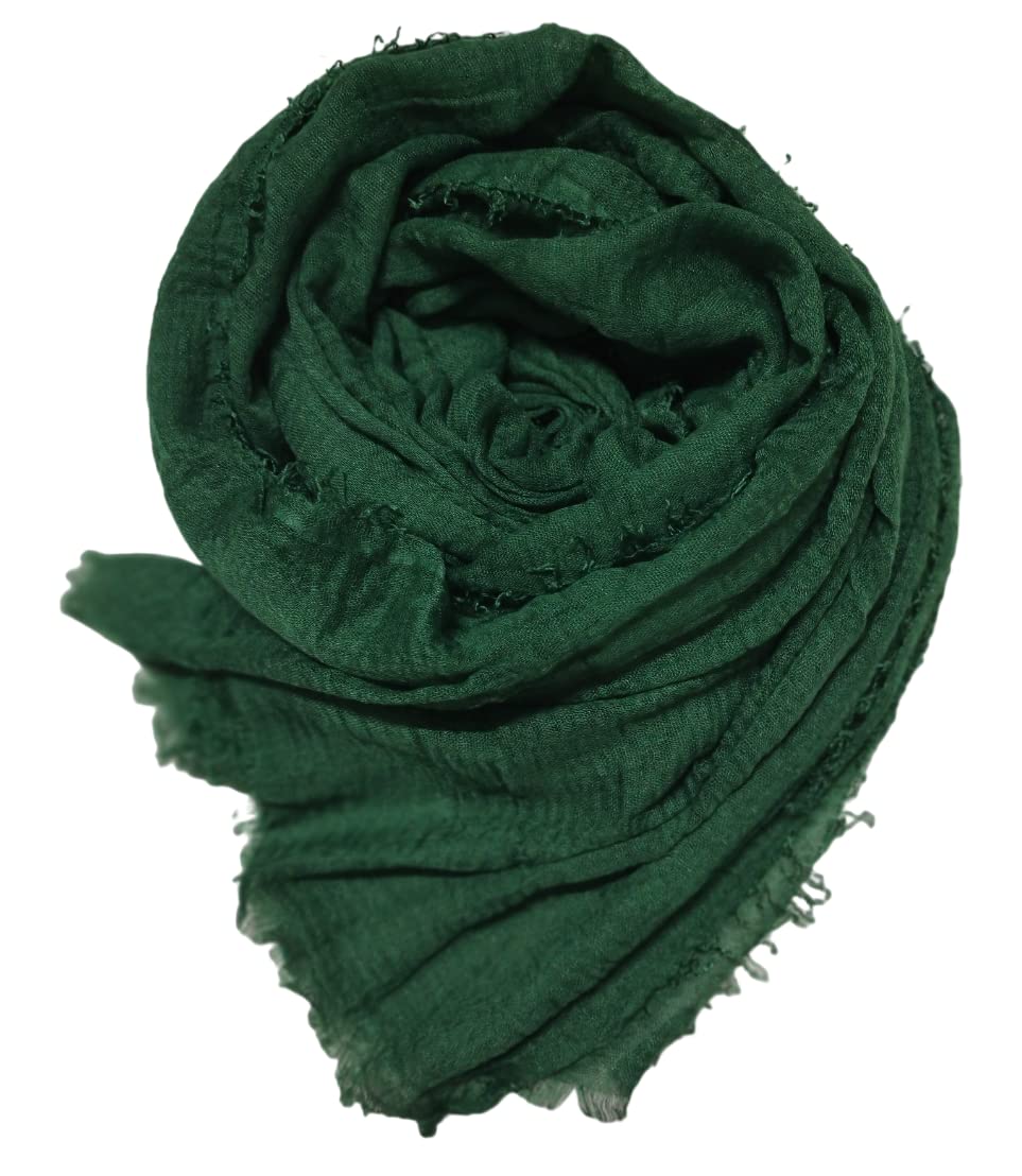 IBA ISBA COLLECTIONS Women's Crinkle Cotton Scarf, Stoles, Hijab (80 x 190 Cms) (Combo3pcs)
