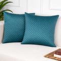 STITCHNEST Quilted Velvet Cushion Covers Set of 2 | Soft Luxury | 24x24 Inches | Premium Sofa & Living Room Décor