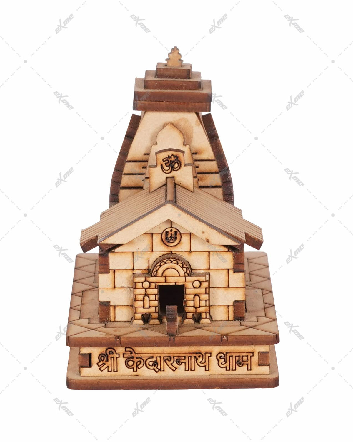 eXme Pine Wood Shree Kedarnath Temple 3D Model || Kedarnath Temple 3D Structure || Shree Kedarnath Mandir ( Pack of 1, Brown)