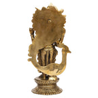 ARTVARKO Lord Murugan KartikeyaBrass Idol Swaminatha Skanda Swami Ji Kartik Statue Subramanya Gold Color 9 Inch