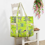 Yda fashion Handmade Quilted Cotton Tote Bag – Large Travel Shoulder Bag with Pockets, Lightweight & Durable – Stylish Printed Handbag for Daily uses (Pack of 2) (Multicolor4)